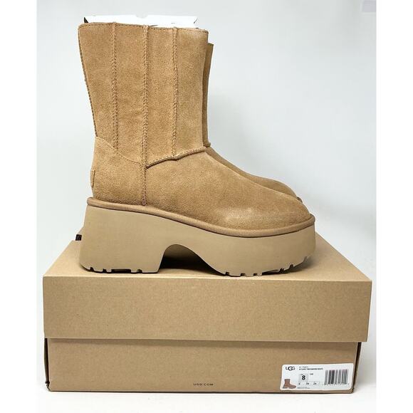 🆕UGG Women's Classic Twin Seam New Heights Chestnut Platform Boots NIB Size 8 - Picture 9 of 13